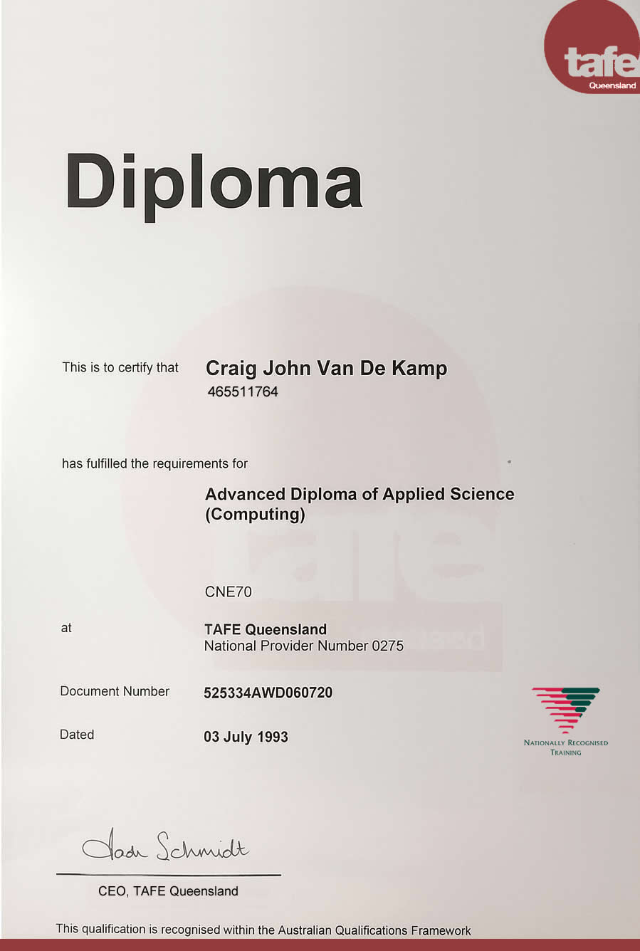 Advanced Diploma of Applied Science (computing)
